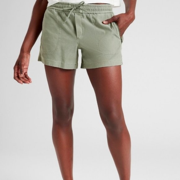 ATHLETA VINTAGE PALM ELASTIC WAIST ZIPPER POCKETS FARALLON SHORTS - Picture 1 of 7